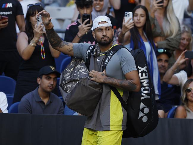 Tennis greats are urging Kyrgios not to retire. Picture: Michael Klein