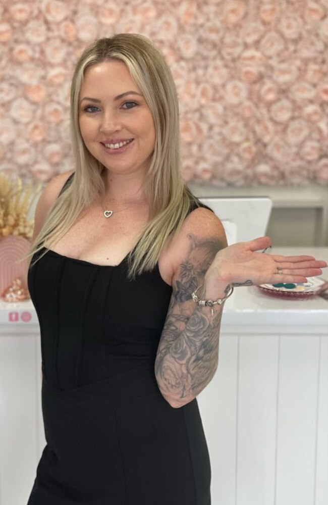 Sara Pegg runs two beauty businesses in Bundaberg.