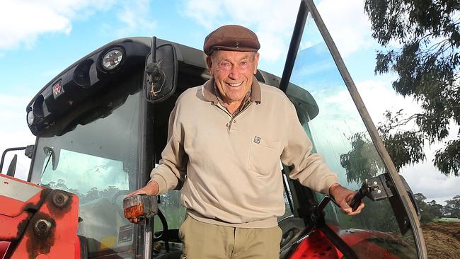 John Kinrade, turns 90 on Monday, at his farm near  Drouin,     Picture Yuri Kouzmin