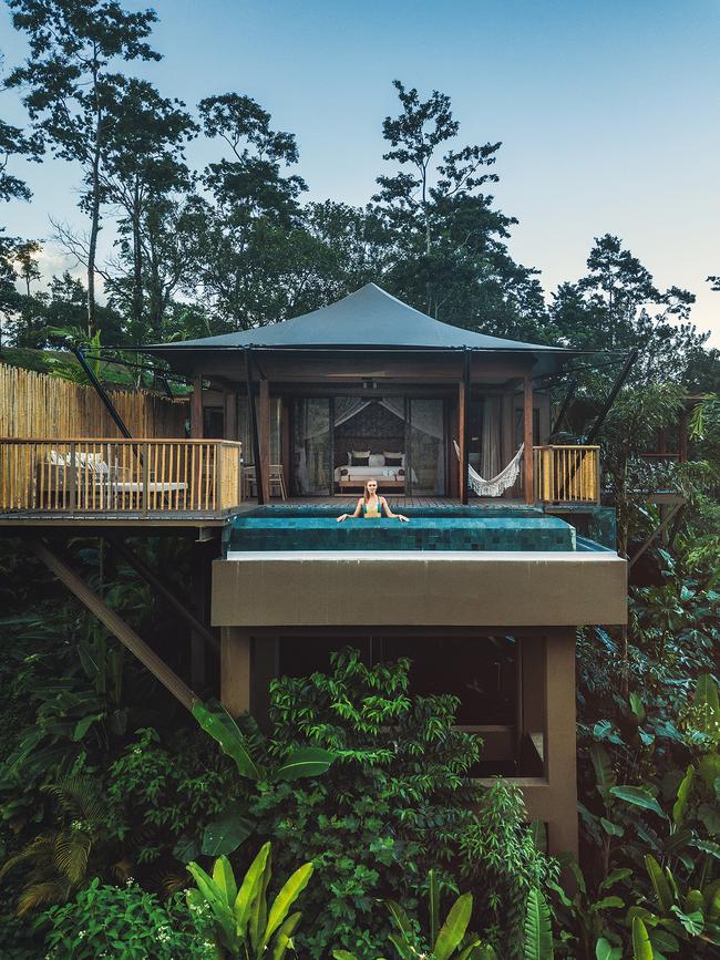 A swim on the deck at Nayara Tented Camp.