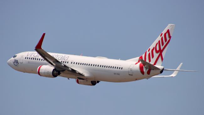 Virgin Australia plane departing from Brisbane Airport. Picture: David Clark Photography