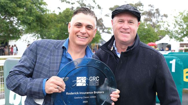 The Geelong Classic with winner 7 Served Cold with Jockey Blake Shinn , Trainer Danny OÃ•Brien and Owner Jonathan Rosham . Picture shows winners Owner Jonathan Rosham and Trainer Danny OÃ•Brien Picture: Mark Wilson.