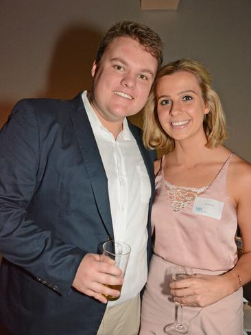 James Gough and Sara Bataloggi at Young Professionals GC cocktails at Bar Hellenika, Nobby Beach. Picture: Regina King