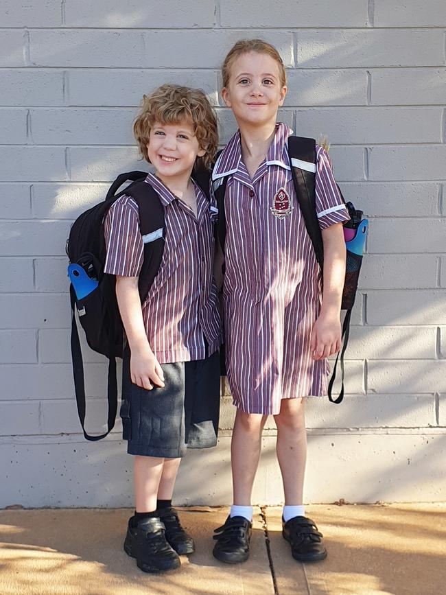 First day of Transition for Leon Measures and Grade 1 for Aria Measures. Picture: Sarah Measures