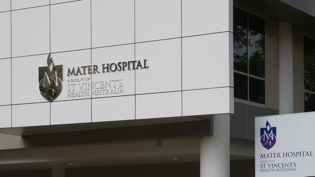 The incident occurred at the Mater Hospital, North Sydney.