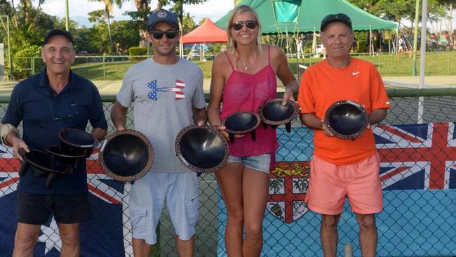 Peter Sheridan, Steve Loeffler, Lucy Wood, Haim Gale at the Fiji Open.
