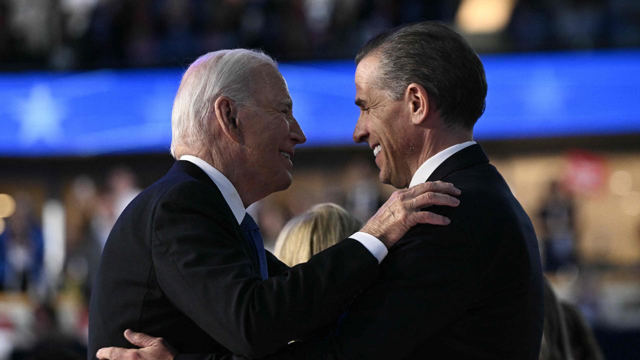 US President Joe Biden and his son Hunter at the Democratic National Convention. Picture: Brendan Smialowski/AFP