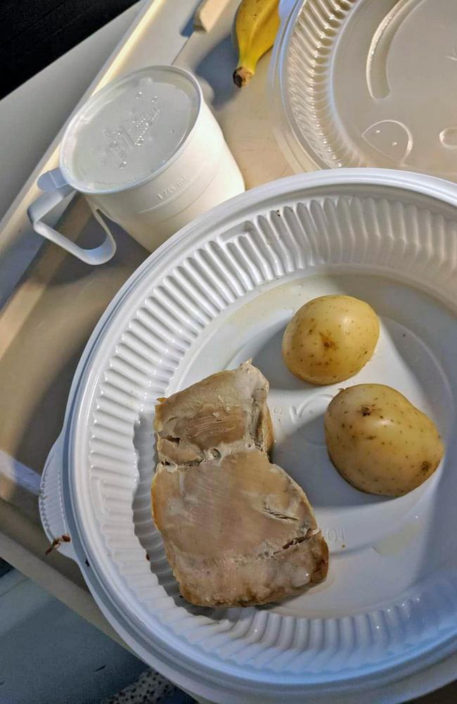 The meal served to the breastfeeding mum at Campbelltown Hospital. Picture: Supplied