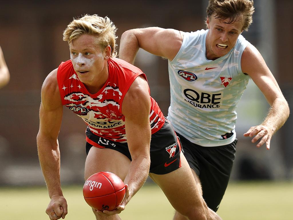 Isaac Heeney is now a full-time midfielder. Picture: Phil Hillyard