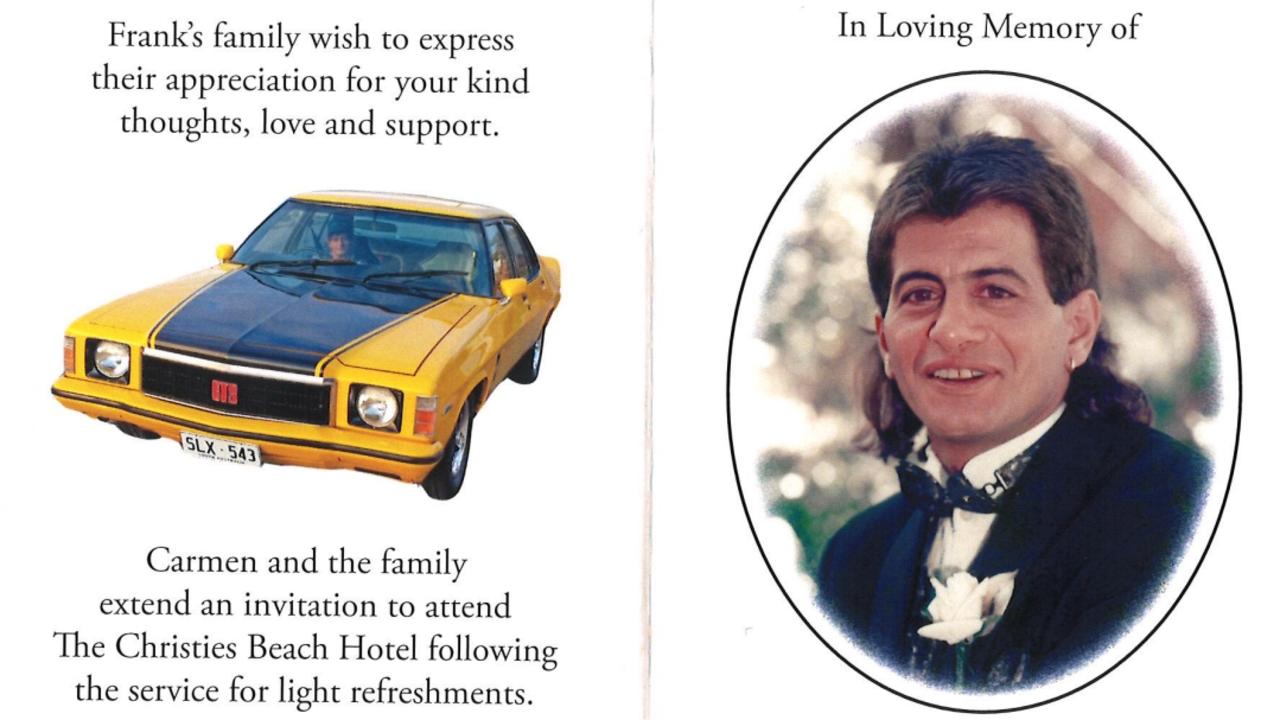 Frank Tabone funeral program. Supplied