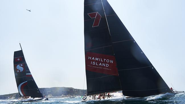 Wild Oats XI leaves Sydney Harbour during the 2019 Sydney to Hobart. Picture: Getty