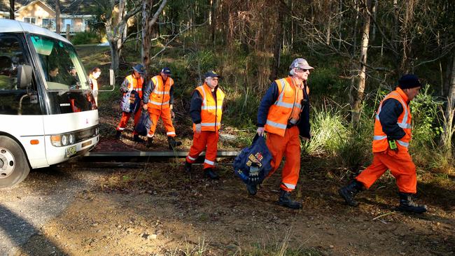 More than 50 police are involved in the current phase of searching bushland. Picture: Nathan Edwards