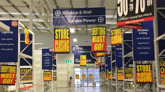 There’s more closing down signs than stock at this Sydney Masters store.