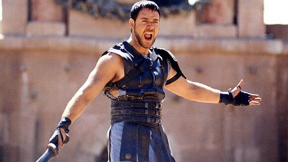 ‘Are you not entertained?”: Russell Crowe as Maximus in Gladiator.