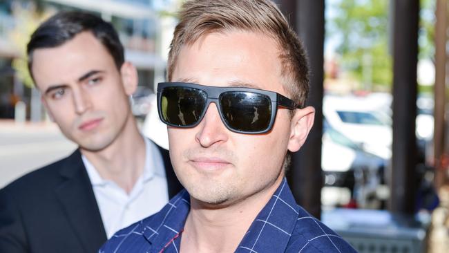 Joshua Norman leaving the District Court. Picture: AAP / Brenton Edwards