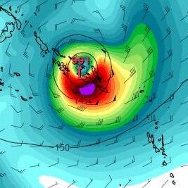 A storm off the Far North Queensland coast has a chance of developing into a tropical cyclone. It would be the first recorded in the Coral Sea this early in the year. Picture: Tropical Cyclones Worldwide