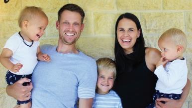 Carl and Karin Hampson and their three children. Picture: Supplied