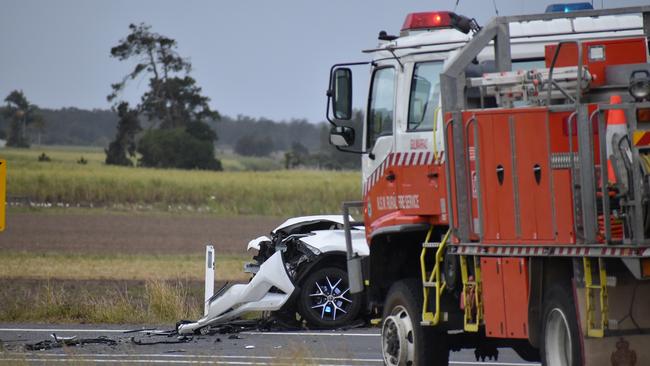 The scene of a two-car head-on collision at Palmers Island on September 14.