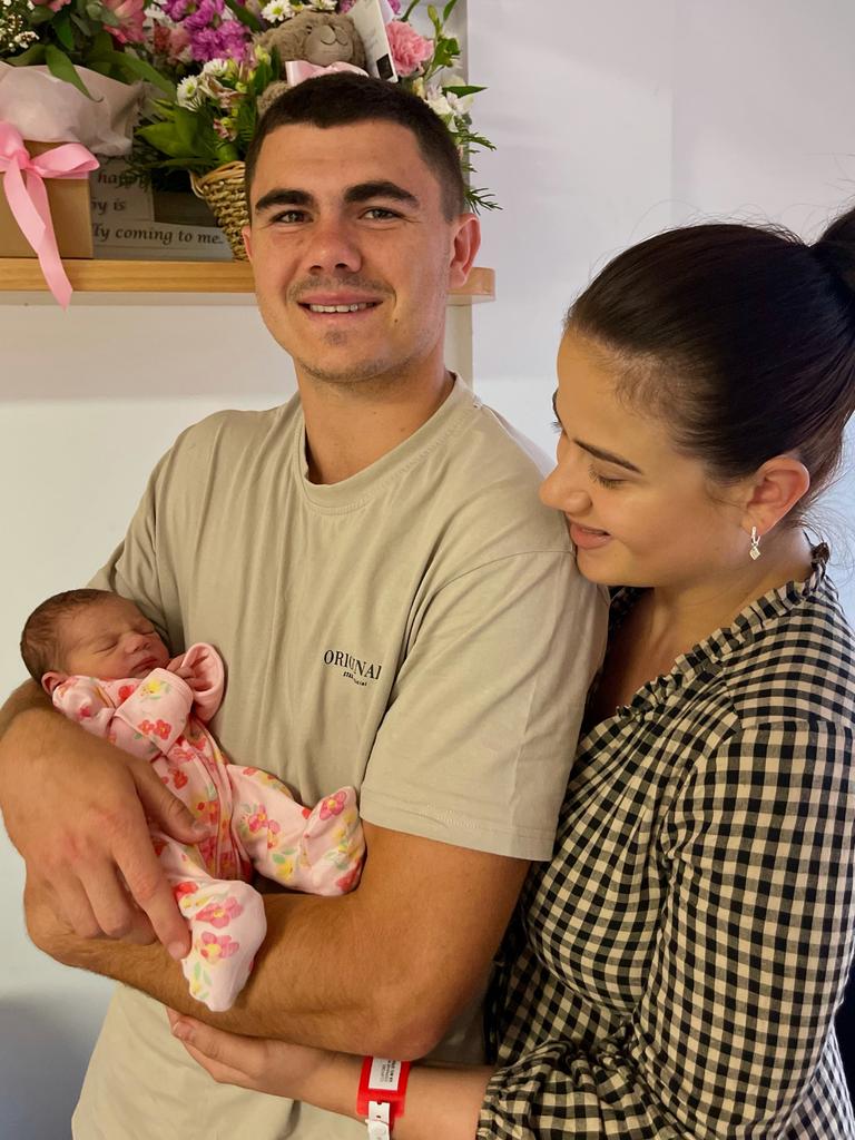 Jake Clifford made it back to Townsville for the birth of his daughter, Naivy.