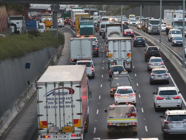 A truck driver was caught drug driving on the Western Ring Road in Airport West. Picture: David Crosling