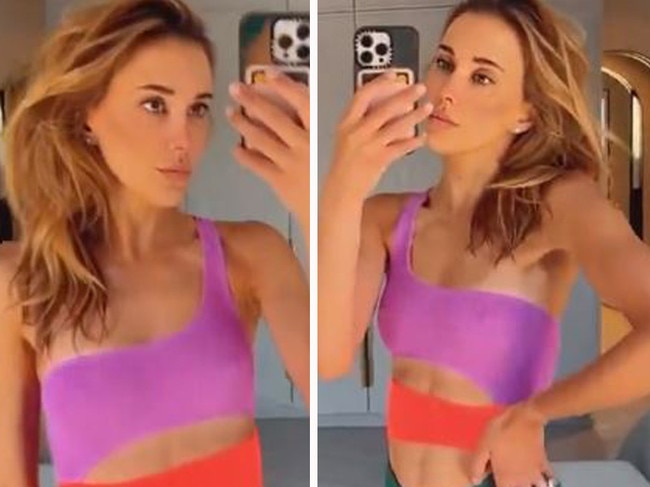 Bec Judd’s revealing cut out swimsuit. Picture: Instagram/BecJudd