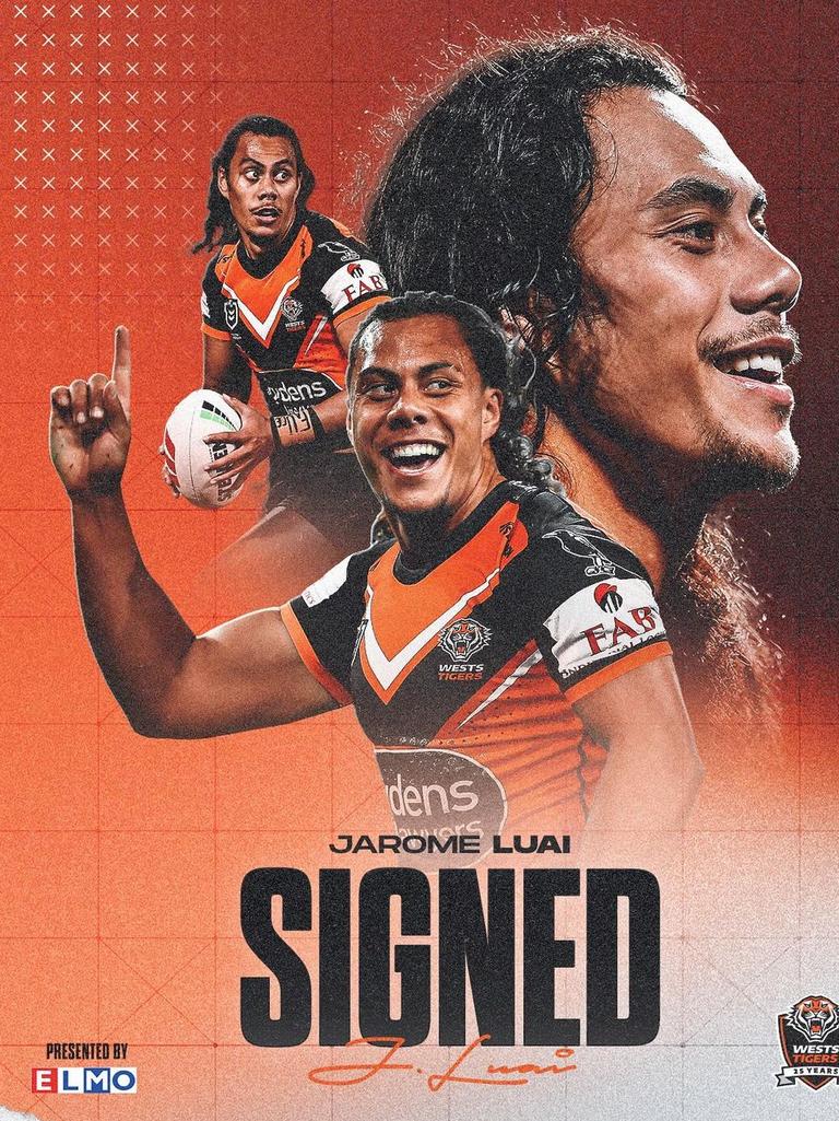 Jarome Luai in Tigers uniform, brought to you by photoshop. Photo: Instagram.