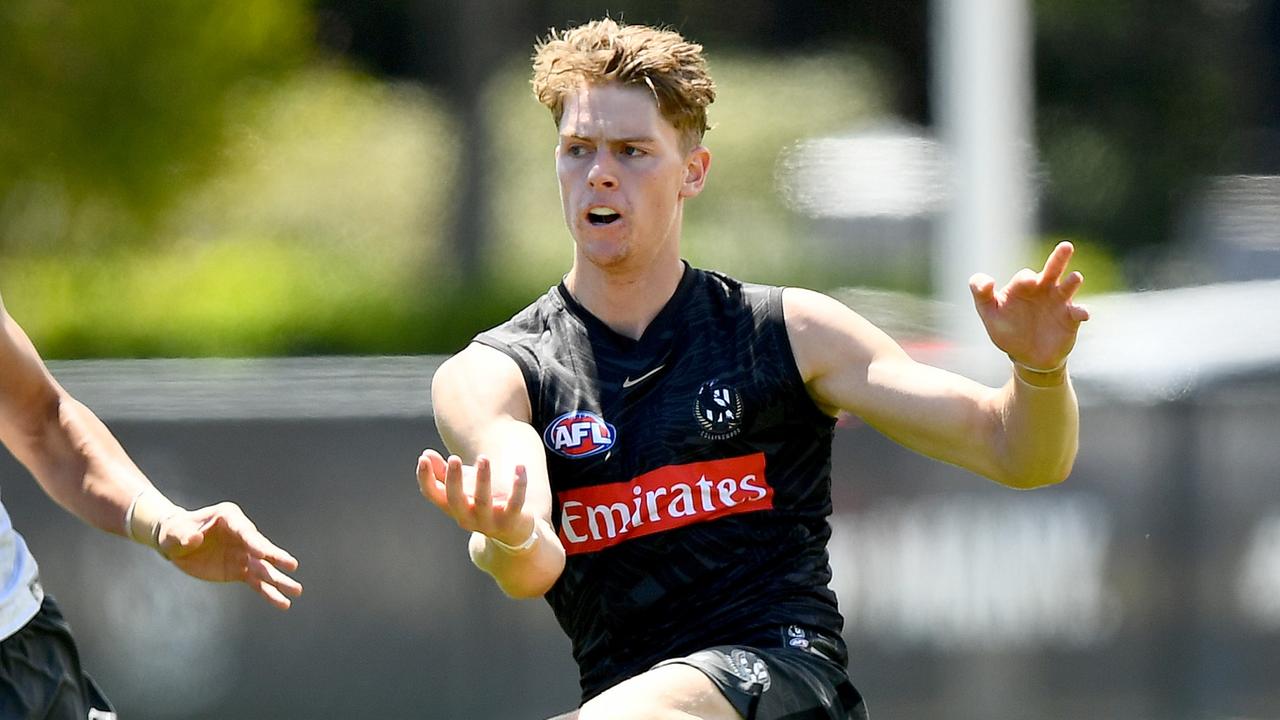 New Collingwood defender Josh Eyre thought his AFL dream was over when he was struck down by a serious hamstring injury while trialling at Collingwood. Picture: Josh Chadwick / Getty Images