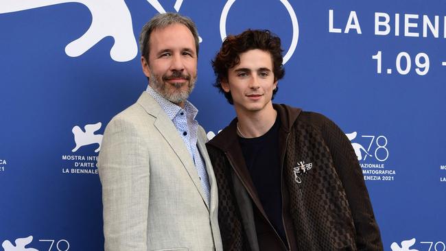 Denis Villeneuve and Timothee Chalamet at the Venice Film Festival. Picture: Miguel Medina/AFP