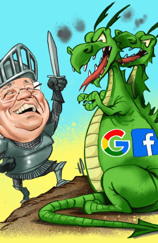 Scott Morrison has vowed to slay the tech dragons. Picture: Terry Pontikos