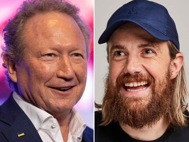 There was an 'absence of alignment' between Mike Cannon-Brookes (right) and fellow backer Andrew Forrest. Pictures: File