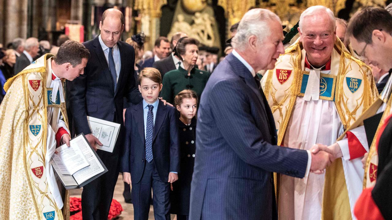 Prince Charles, Princess Anne and the Cambridges were all at the service. Photo by RICHARD POHLE / POOL / AFP