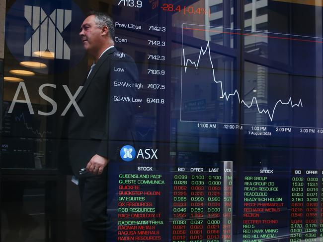 SYDNEY, AUSTRALIA  - Newswire Photos  AUGUST 07 2023: A general view of the digital boards at the ASX in Sydney as interest rates continue to rise.  Picture NCA Newswire/ Gaye Gerard