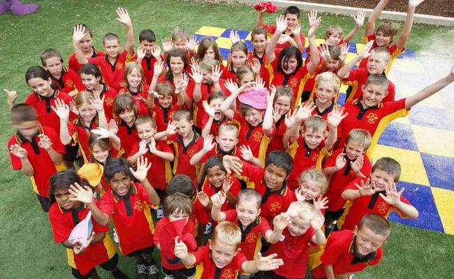 Patrick Estate School students starting back for a new year. . Picture: David Nielsen