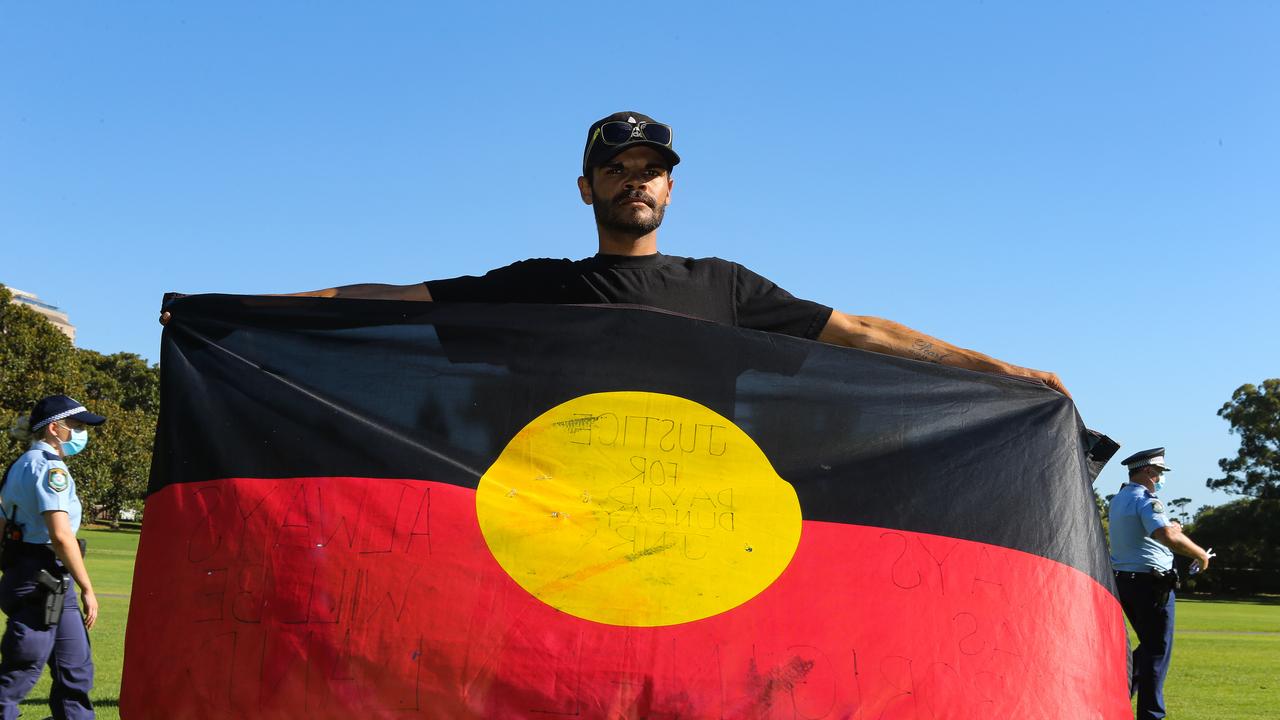 Paul Silva, one of the speakers at the demonstration. Picture: NCA NewsWire / Gaye Gerard