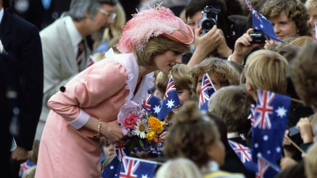 Princess Diana, is greeted by the public during a walkabout in 1983 in Canberra, Australia. Picture: Getty Images