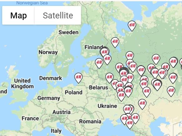 H&amp;M stores in Russia. The global retailer has temporarily halted all sales there. Source: H&amp;M website