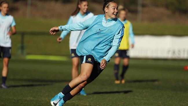 Foord at Matildas training. Picture: AAP