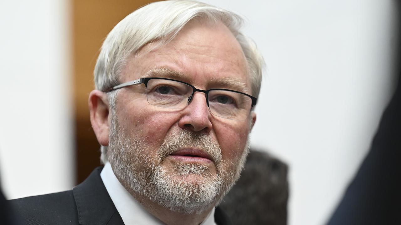 Kevin Rudd is weathering questions about his future as Australia’s ambassador to the US. Picture: NewsWire / Martin Ollman