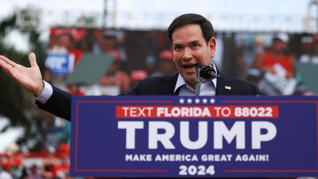 Republican Senator Marco Rubio at a campaign rally for Trump at the Trump National Doral Golf Club on July 9. Picture: Joe Raedle/Getty Images/AFP