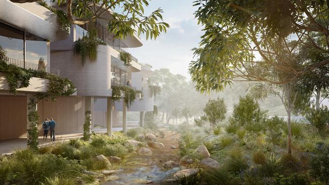 Lush, leafy apartments proposed for Sandy Bay. Image: Cumulus