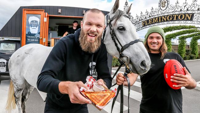 Max Gawn, his two brothers, Todd and Adam, will bring their food truck The Bearded Jaffle to The Park at Flemington. Picture: Tim Carrafa