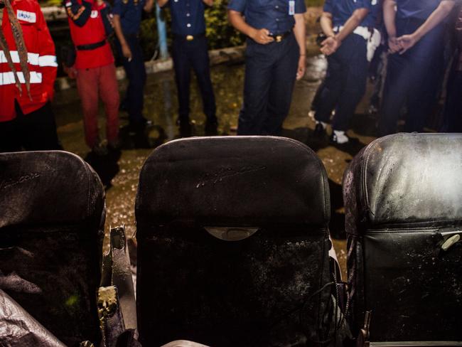 Remains of seats from the AirAsia flight. Photo by Oscar Siagian/Getty Images