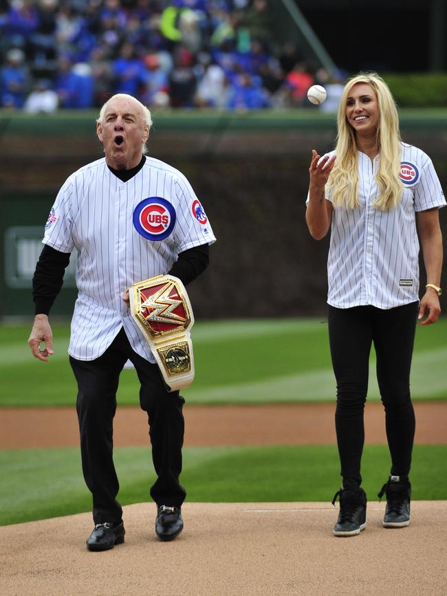 Ric Flair and his daughter Charlotte Flair. David Banks/Getty Images/AFP