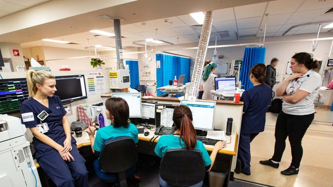 Emergency departments and GPs have been kept busy as a result of the high number of flu cases. Pictured is Hornsby Hospital’s ED.