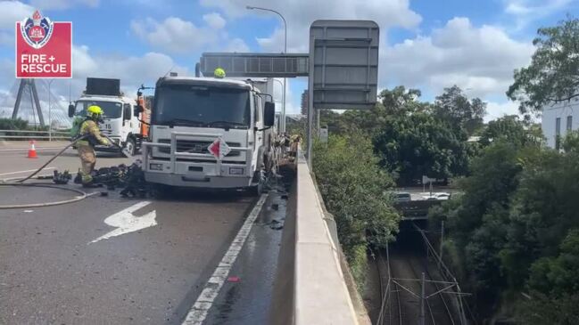 Major traffic impacts as truck catches fire on Anzac Bridge