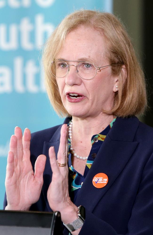 Then Chief Health Officer Dr Jeannette Young, during a press conference in October 2021. Picture: Steve Pohlner