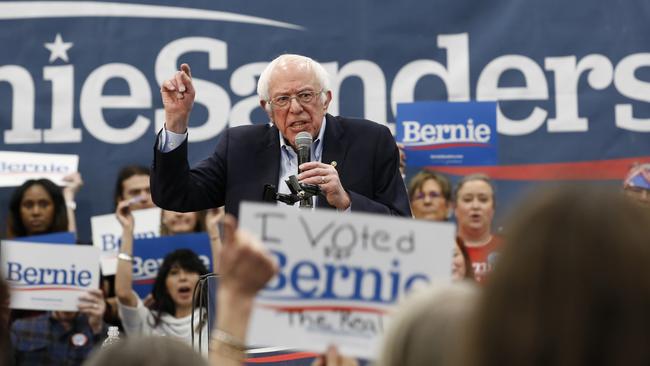 Bernie Sanders campaigns in Carson City, Nevada. Picture: AP