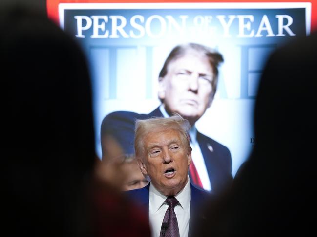 President-elect Donald Trump speaks during a Time magazine Person of the Year event at the New York Stock Exchange, Thursday, Dec. 12, 2024, in New York. (AP Photo/Alex Brandon)