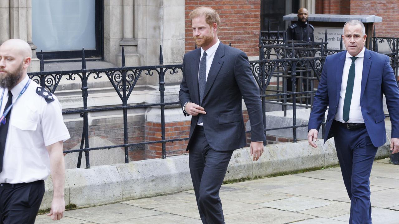 Harry leaving the Royal Courts of Justice this week in London. Picture: Belinda Jiao/Getty Images