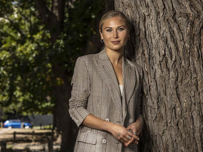 Grace Tame received a standing ovation at the National Press Club. Picture: NCA NewsWire/Gary Ramage